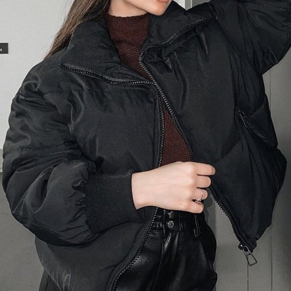 Contemporary Puffer Coat - black - Picture 3 of 11